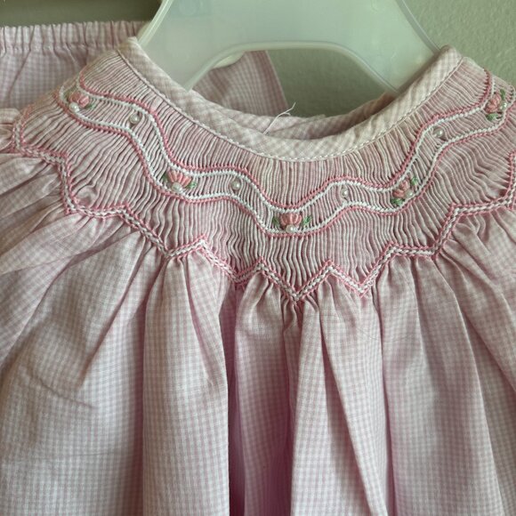 Petit Ami smocked set in pink, size 3 months - Picture 2 of 3